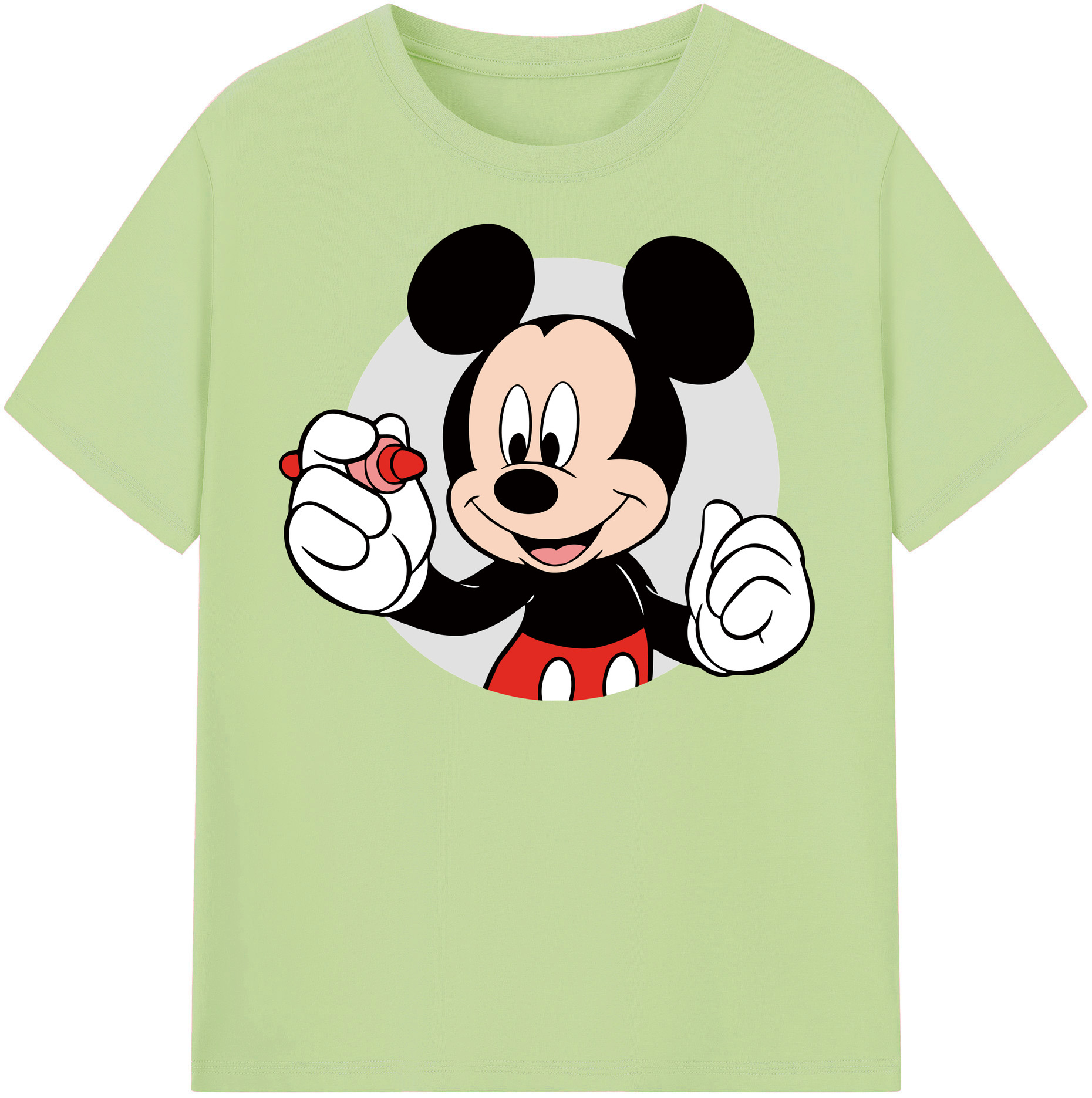 （画像用） ミッキーマウス Mickey Mouse 綿100％半袖Tシャツ（フロントプリント）